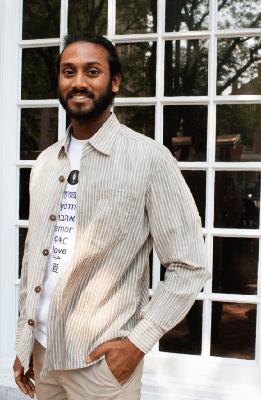 Block Print Striped Khaki Button Down - CHYATEE
