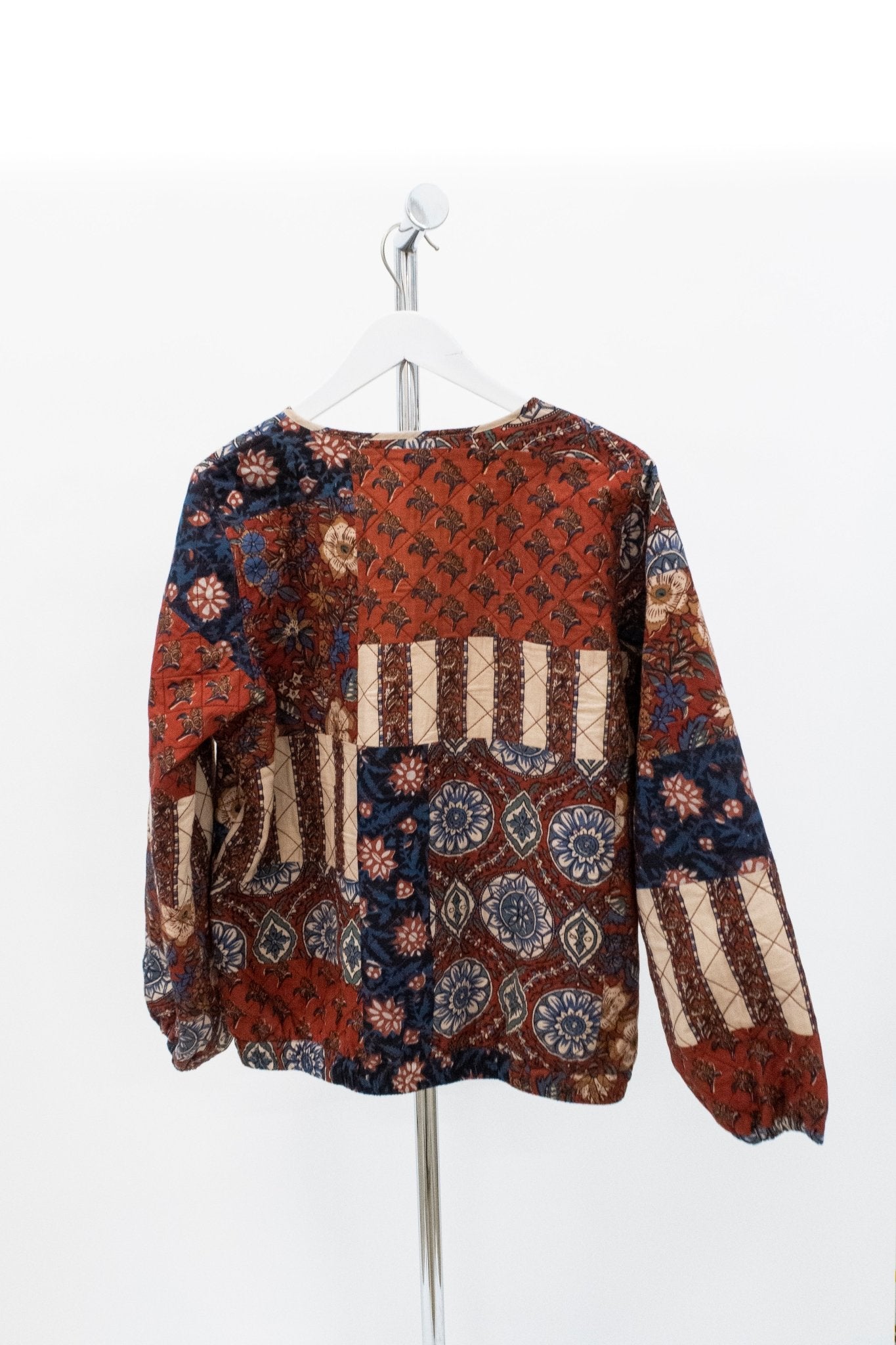 Block Printed Quilted Bomber Jacket - CHYATEE