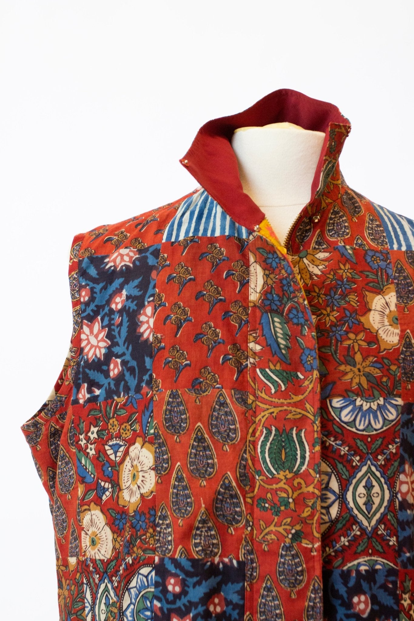 Block Printed Quilted Vest - CHYATEE
