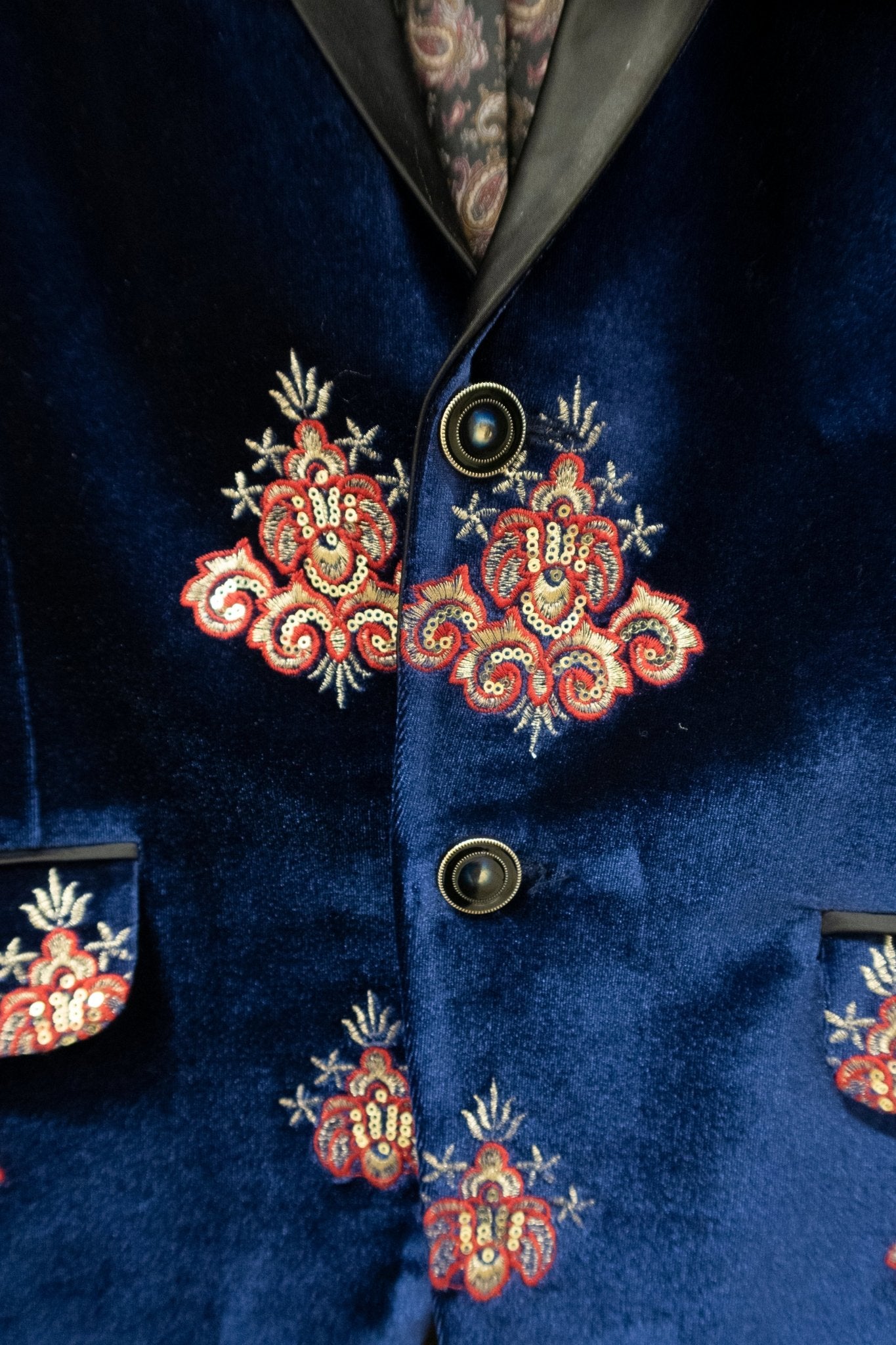 CHYATEE BESPOKE | Cocktail Jacket: Sapphire Velour - CHYATEE