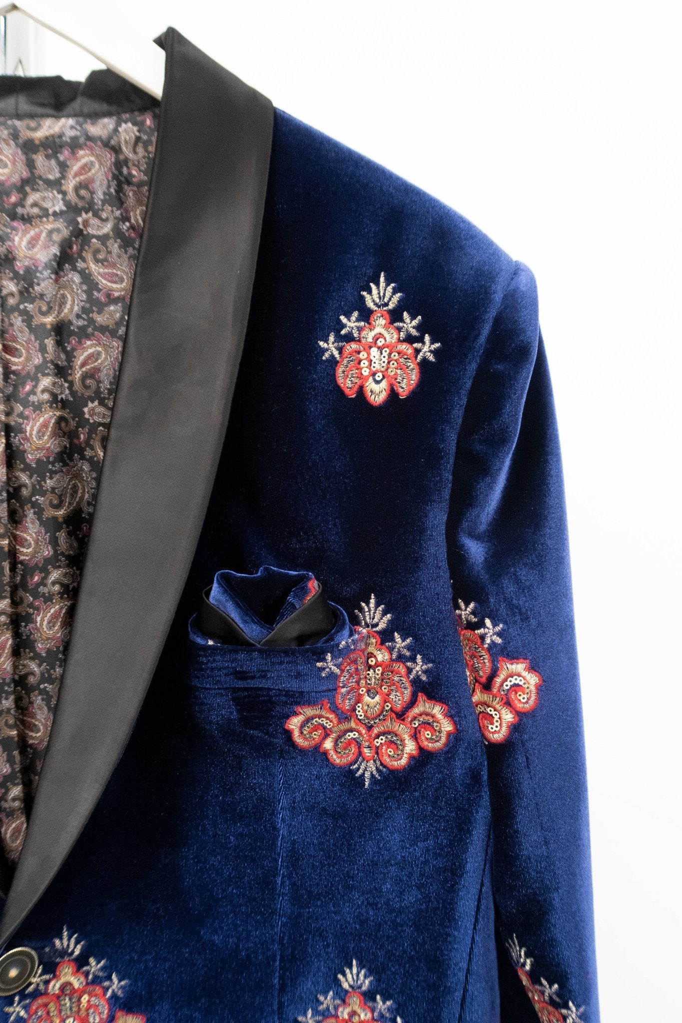 CHYATEE BESPOKE | Cocktail Jacket: Sapphire Velour - CHYATEE