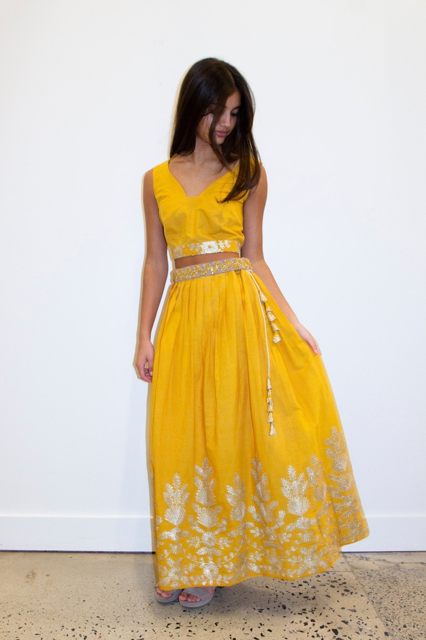 CHYATEE BESPOKE | Golden Yellow Potli Lengha - CHYATEE