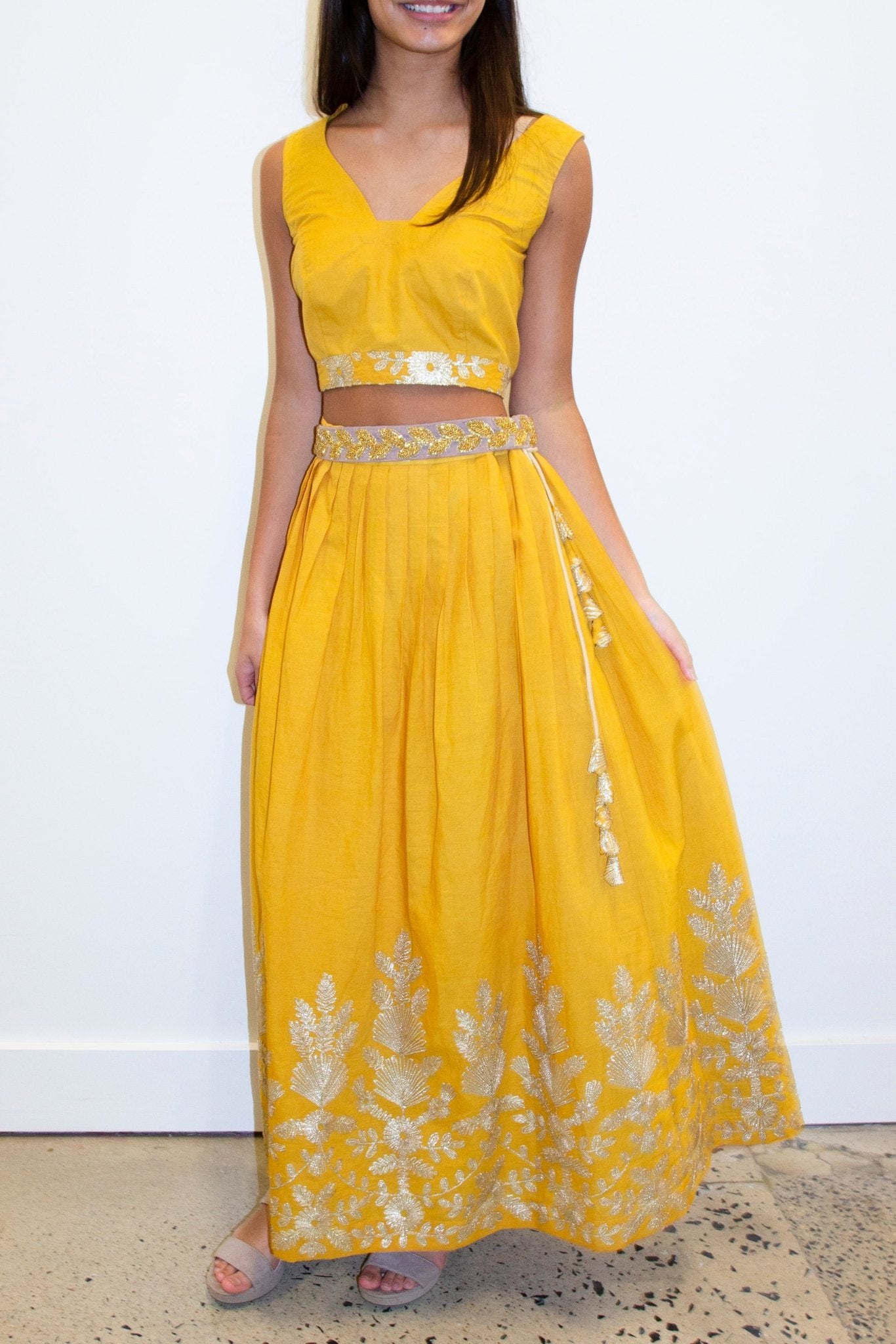 CHYATEE BESPOKE | Golden Yellow Potli Lengha - CHYATEE