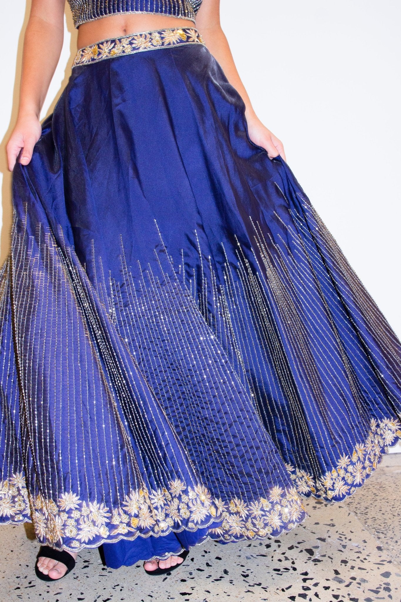 CHYATEE BESPOKE | Midnight Sparkle Lengha - CHYATEE