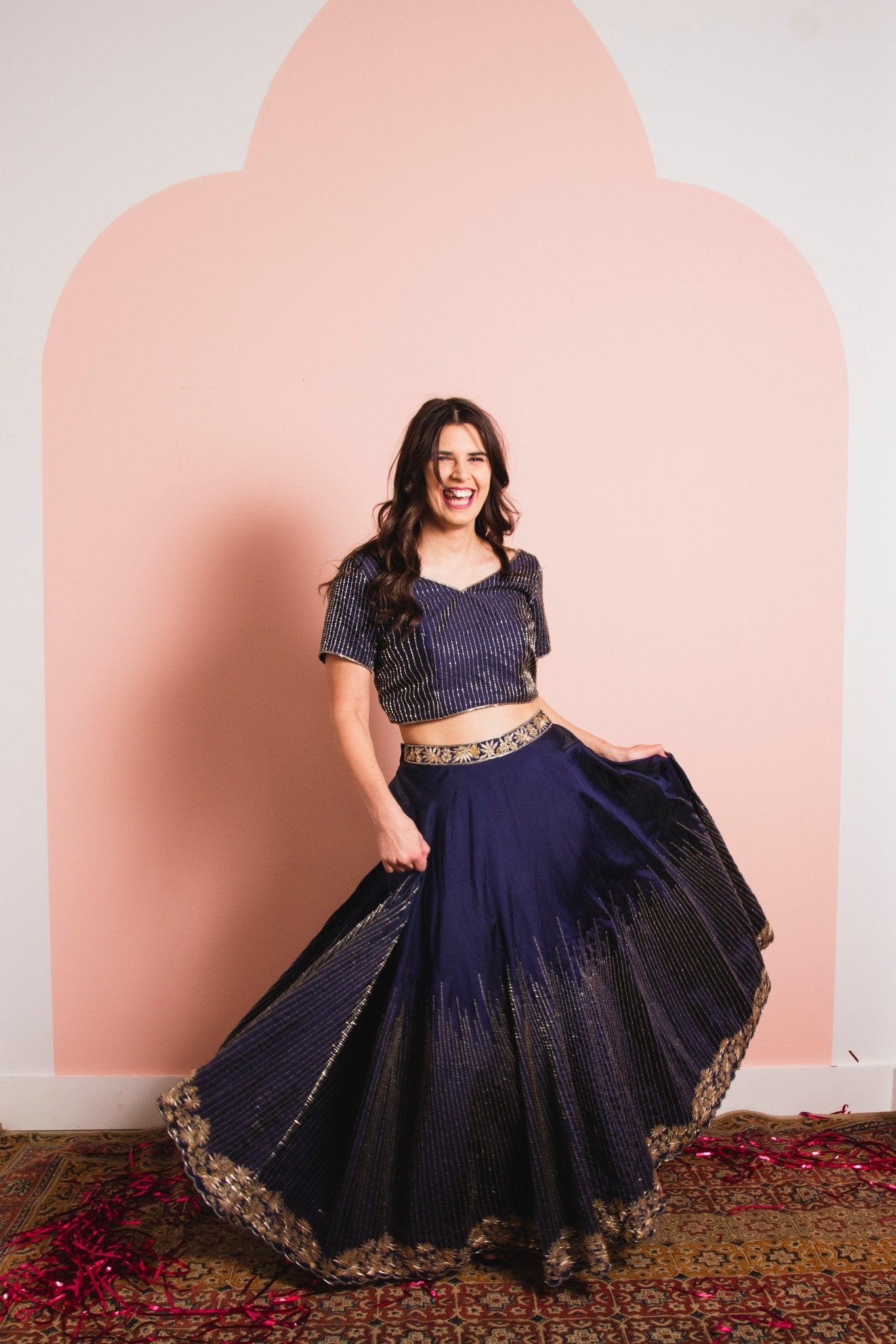 CHYATEE BESPOKE | Midnight Sparkle Lengha - CHYATEE