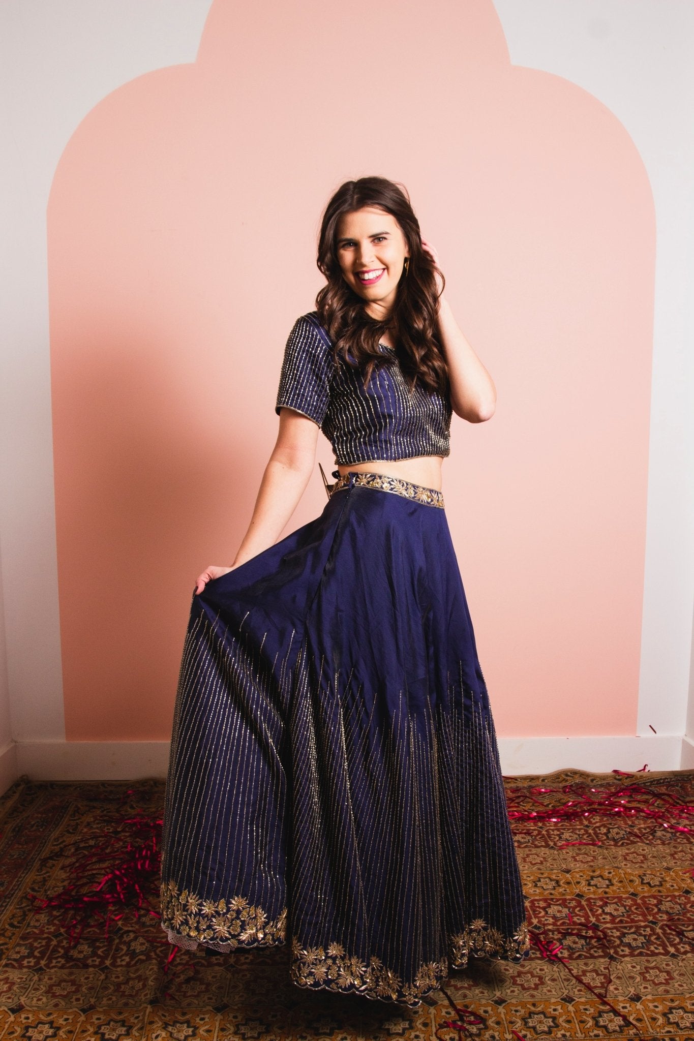 CHYATEE BESPOKE | Midnight Sparkle Lengha - CHYATEE