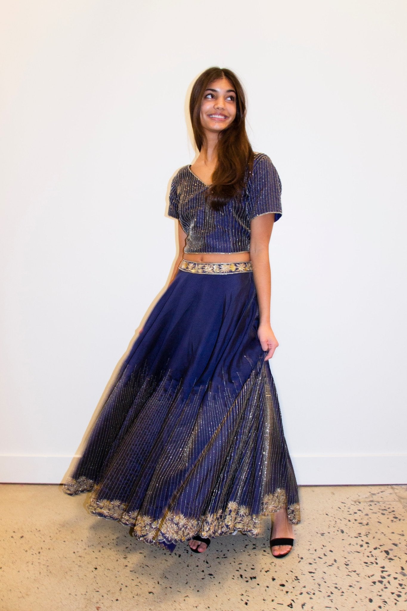 CHYATEE BESPOKE | Midnight Sparkle Lengha - CHYATEE