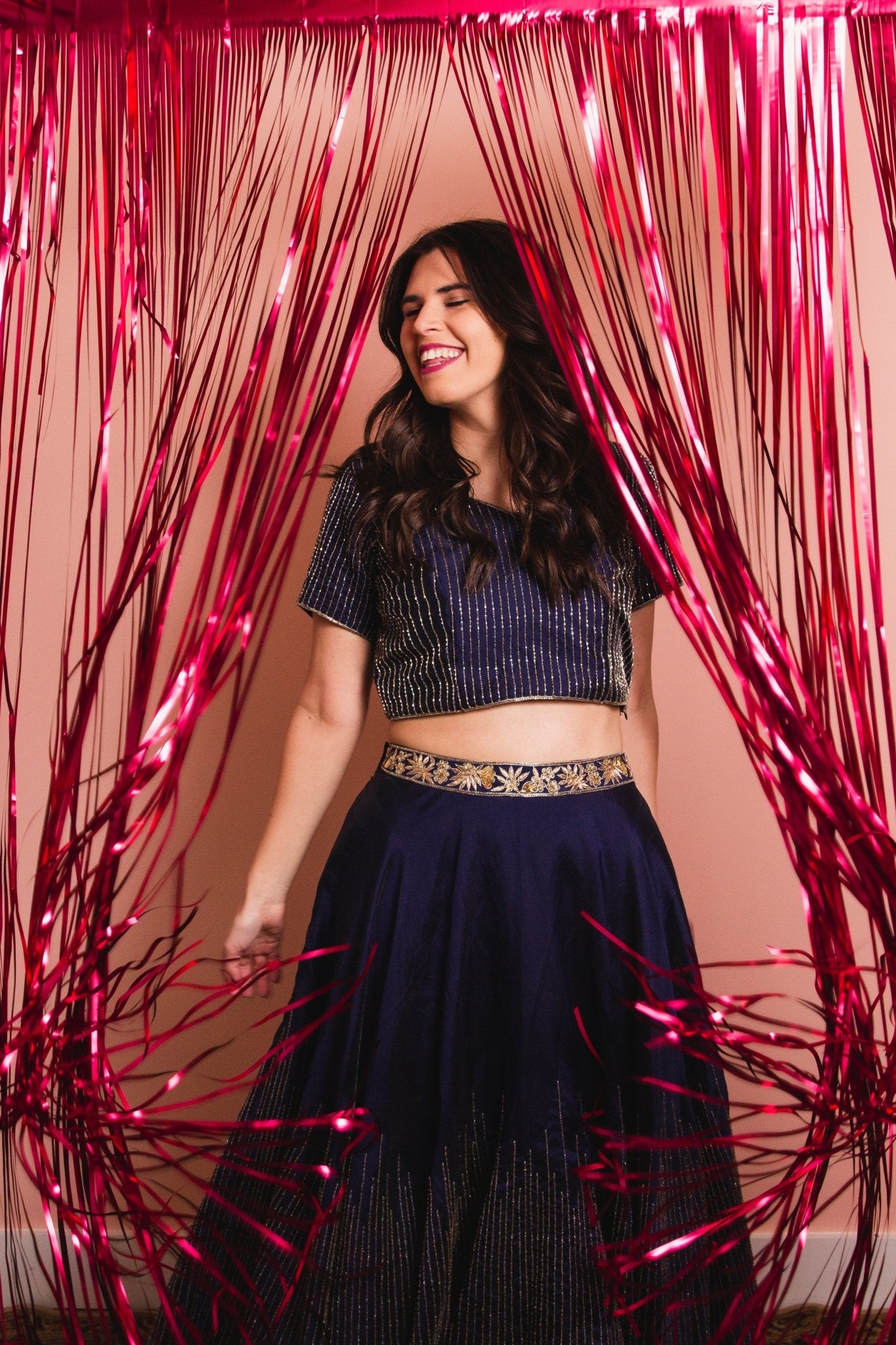CHYATEE BESPOKE | Midnight Sparkle Lengha - CHYATEE