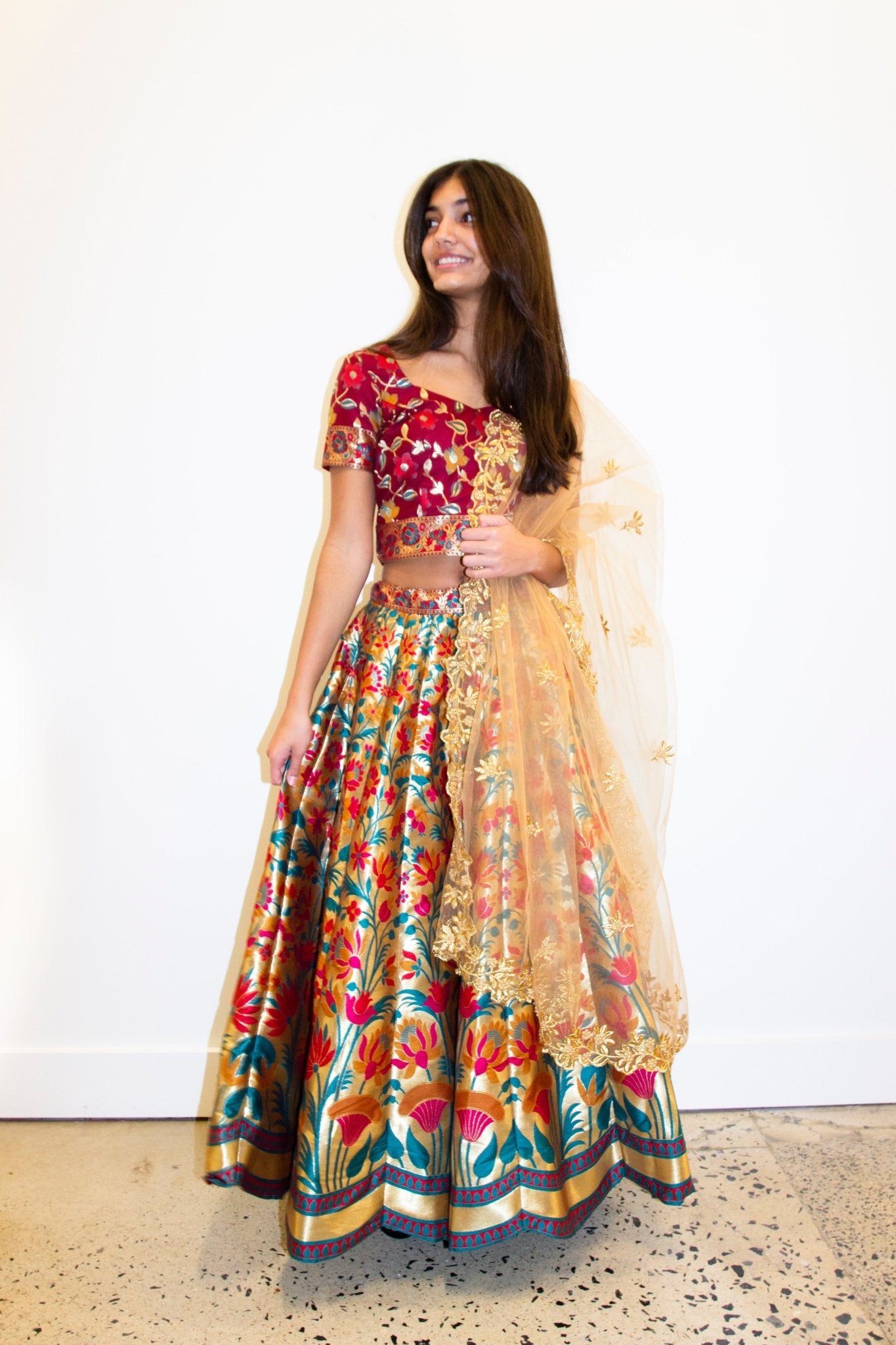CHYATEE BESPOKE | Silk Lotus Lengha - CHYATEE