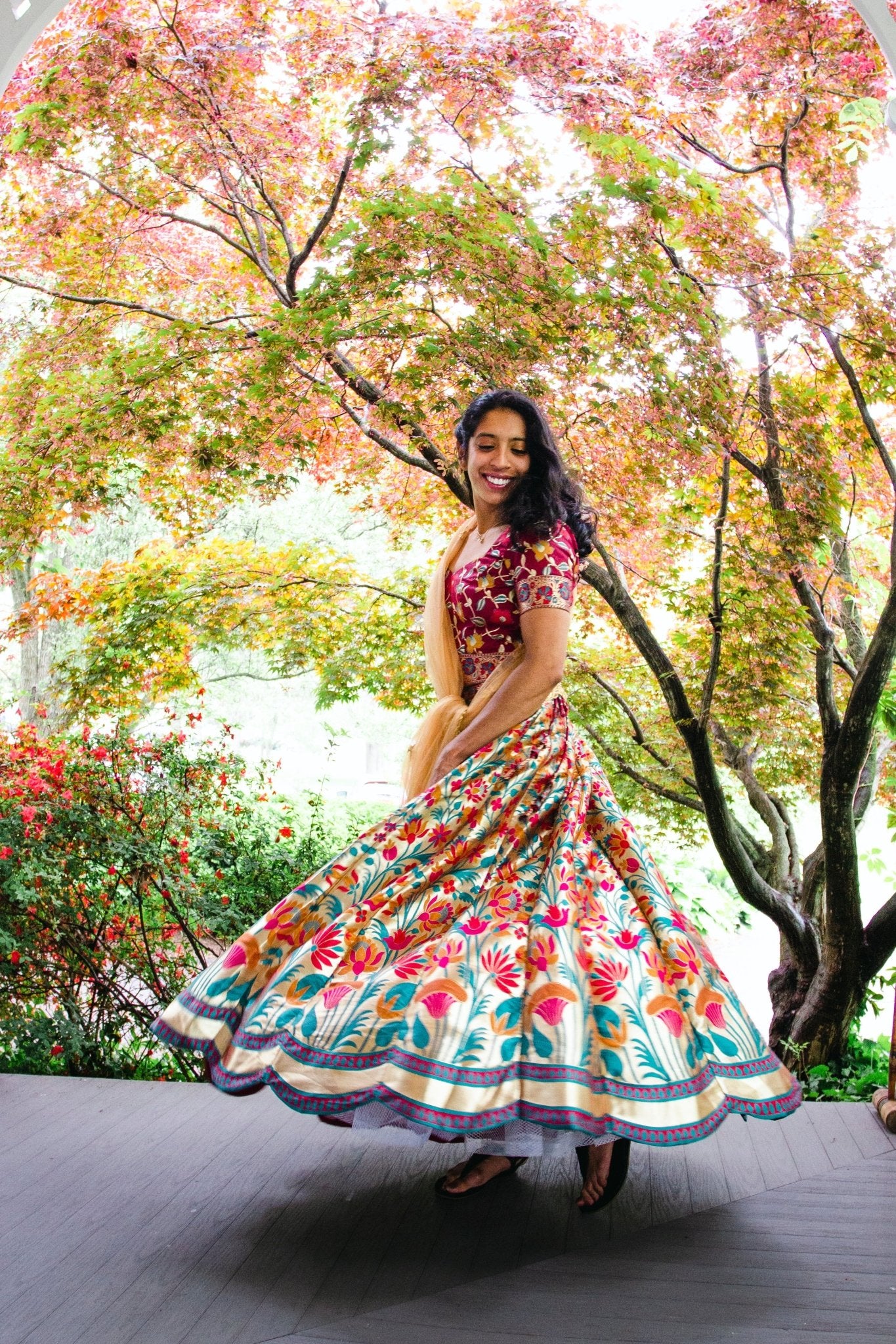 CHYATEE BESPOKE | Silk Lotus Lengha - CHYATEE