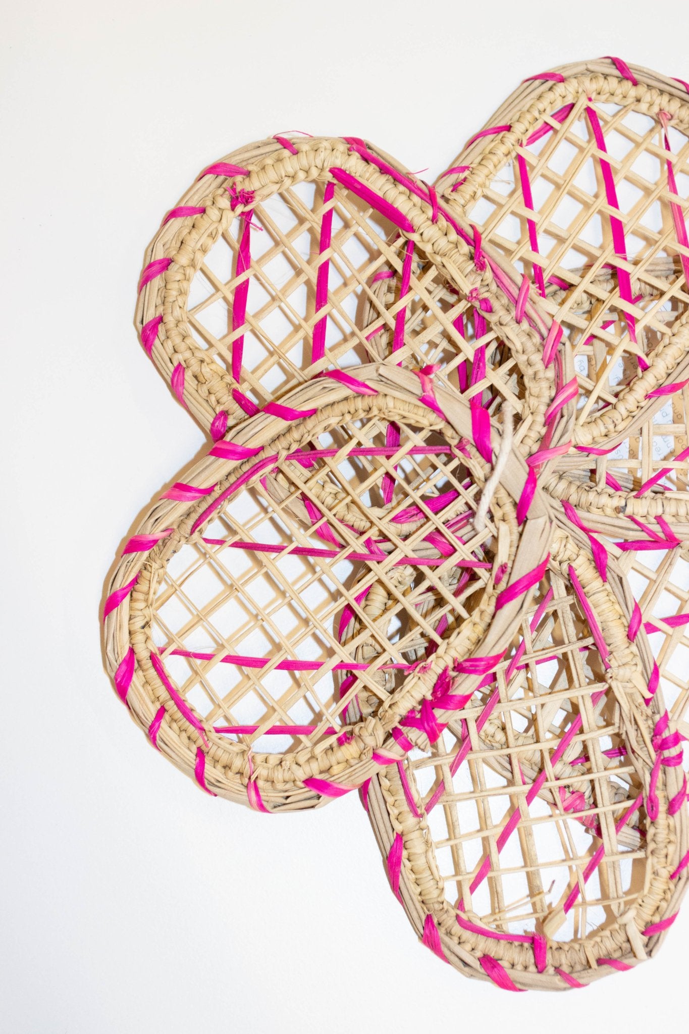 Hot Pink Oval Rattan Coasters - CHYATEE
