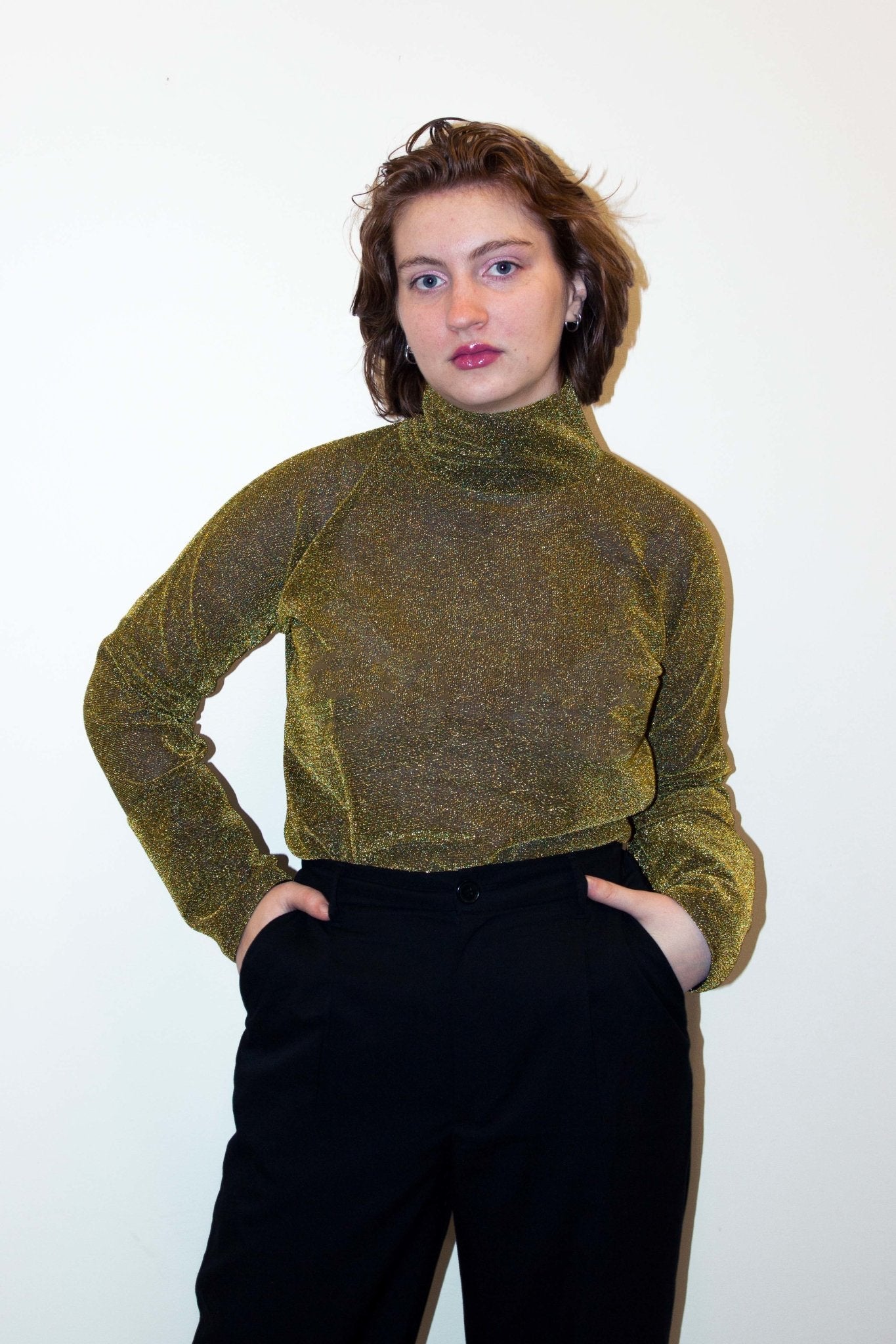 Metallic Golden Turtleneck - CHYATEE
