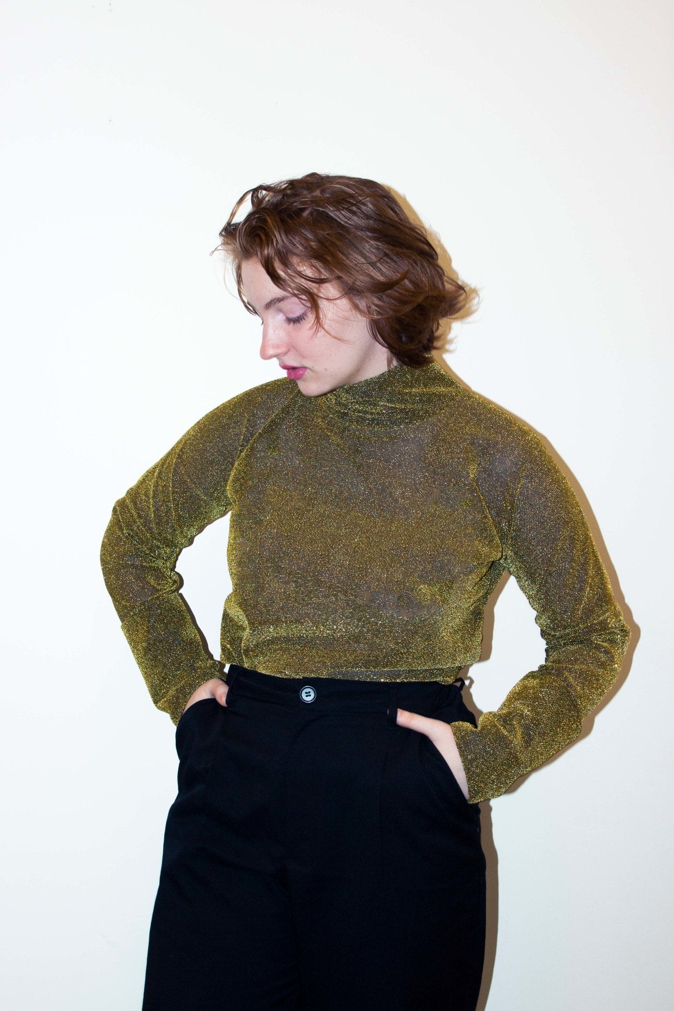 Metallic Golden Turtleneck - CHYATEE