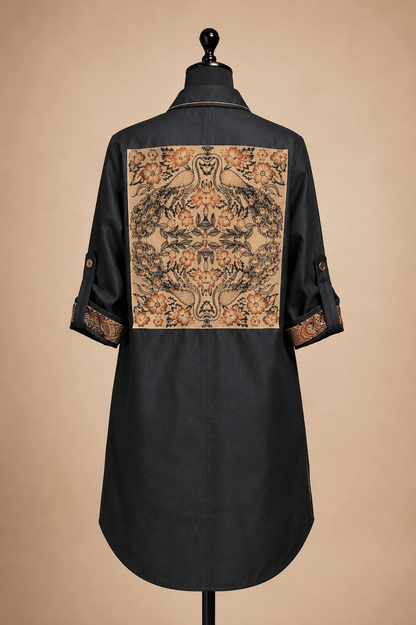 BLACK K SHIRT DRESS - CHYATEE