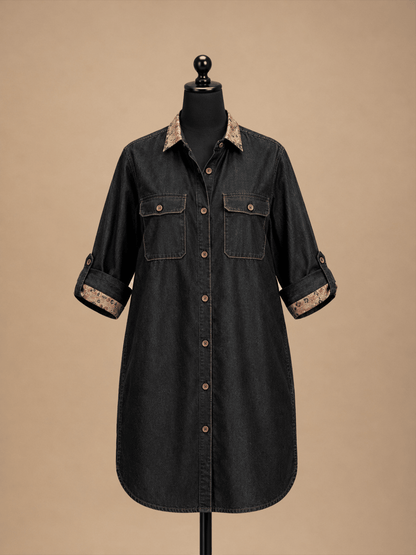 BLACK K SHIRT DRESS - CHYATEE