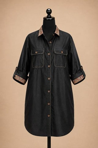 Black K Shirt Dress