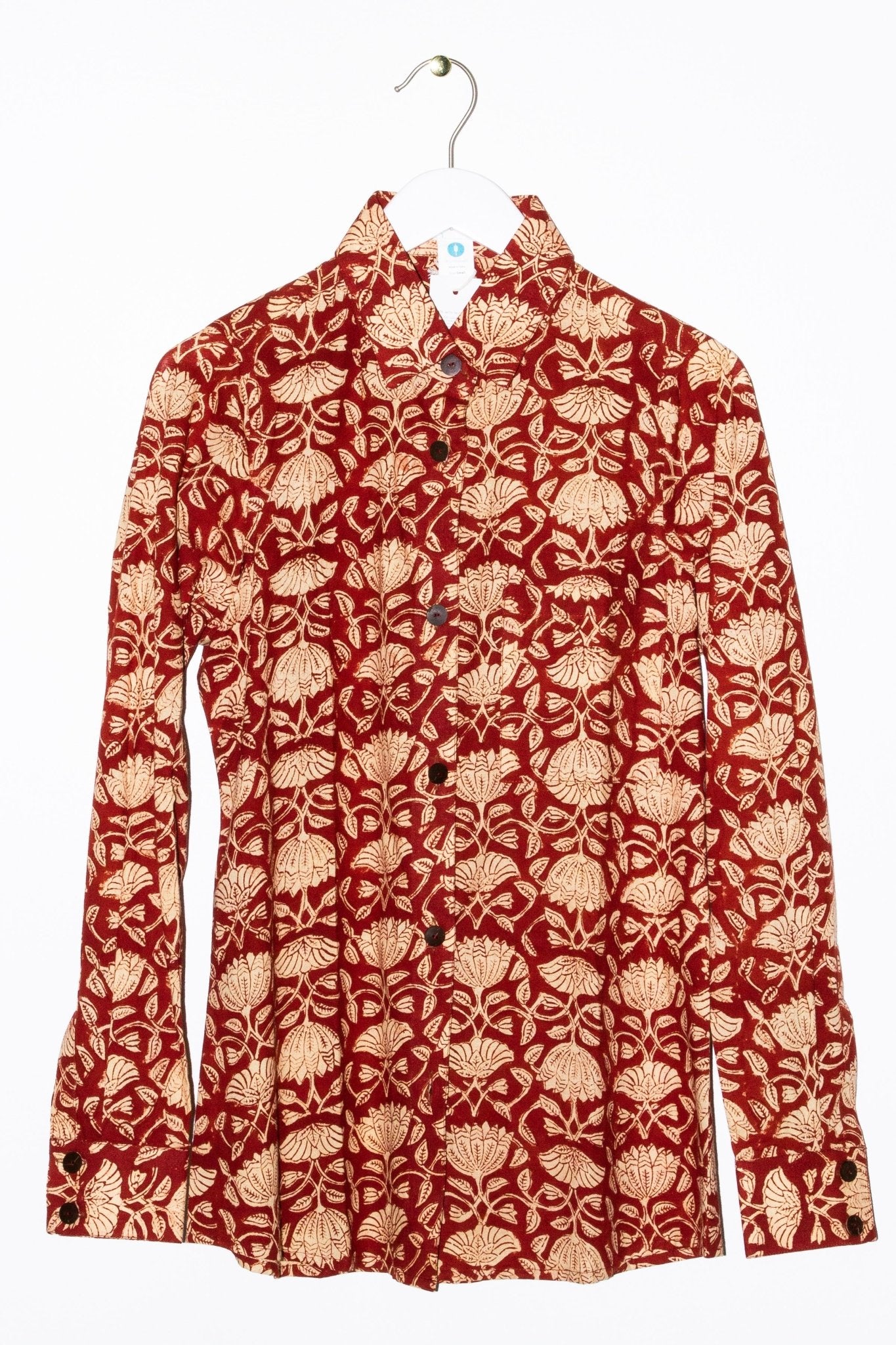 Block Print Apple Button Down - CHYATEE