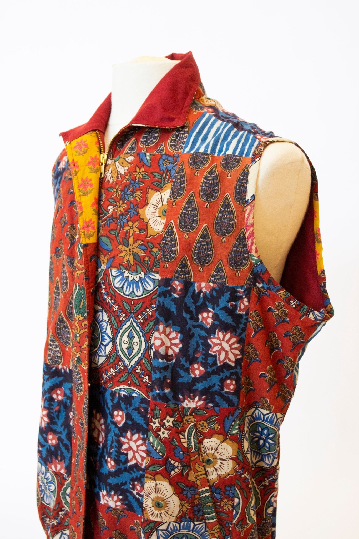 Block Printed Quilted Vest - CHYATEE