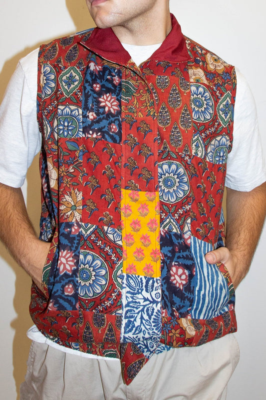 Block Printed Quilted Vest - CHYATEE