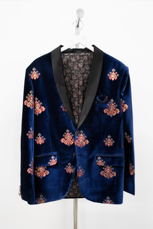 CHYATEE BESPOKE | Cocktail Jacket: Sapphire Velour - CHYATEE