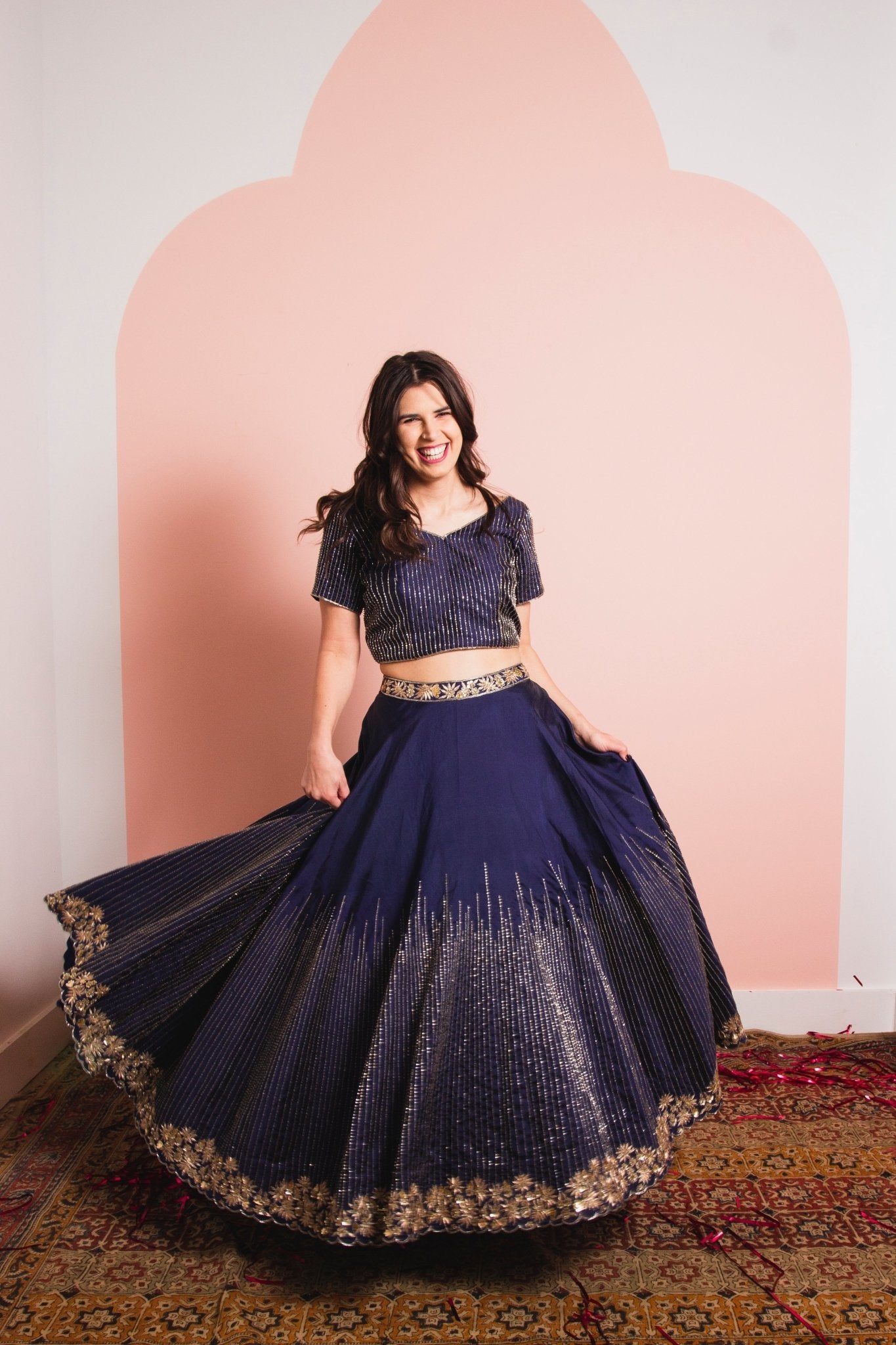 CHYATEE BESPOKE | Midnight Sparkle Lengha - CHYATEE