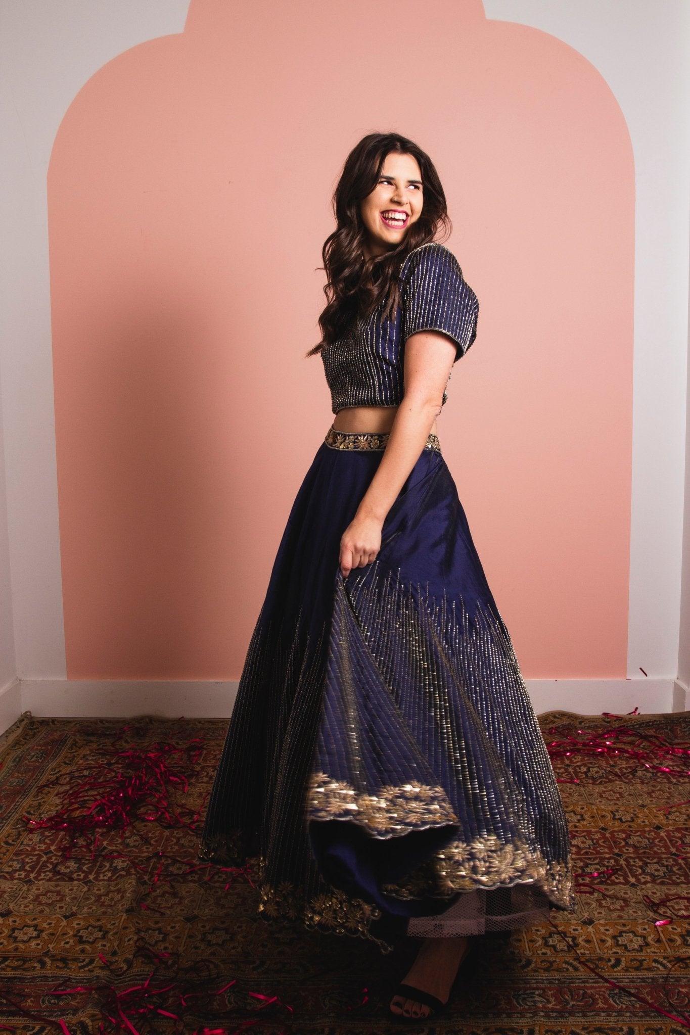 CHYATEE BESPOKE | Midnight Sparkle Lengha - CHYATEE