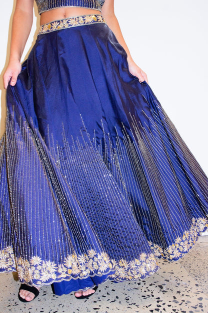 CHYATEE BESPOKE | Midnight Sparkle Lengha - CHYATEE