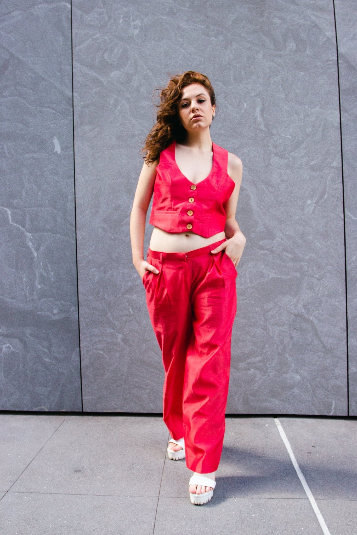 Coral Chanderi Vest - CHYATEE