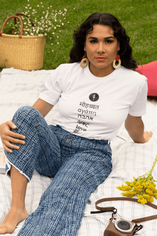 Indigo Flare-Check Pant - CHYATEE