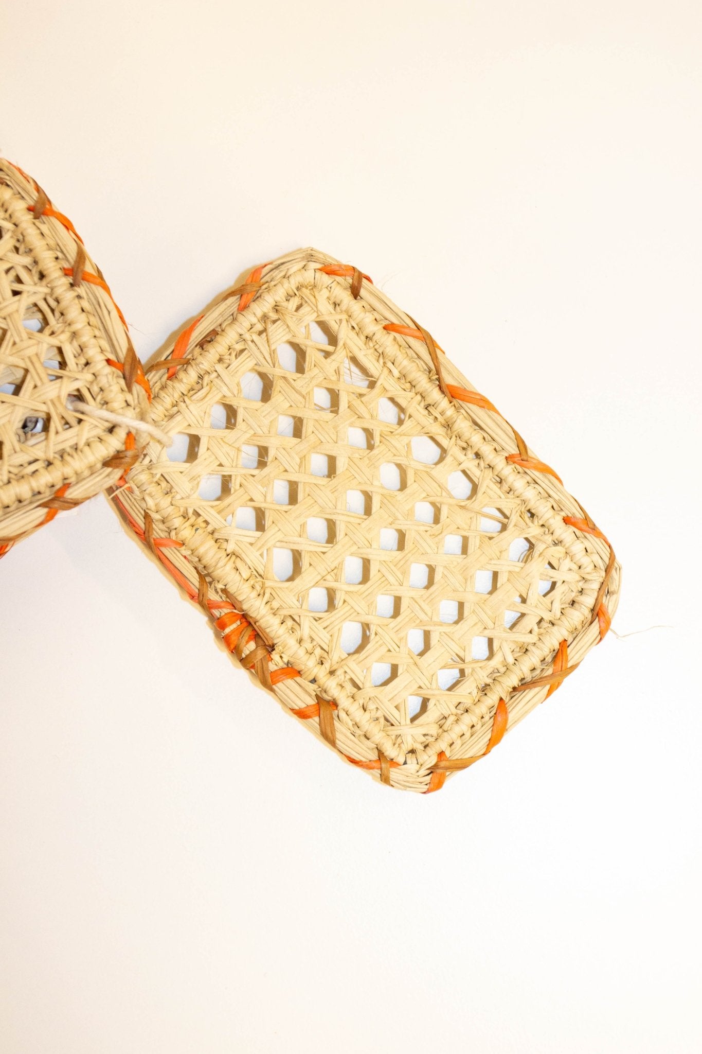 Orange Oval Rattan Coaster - CHYATEE