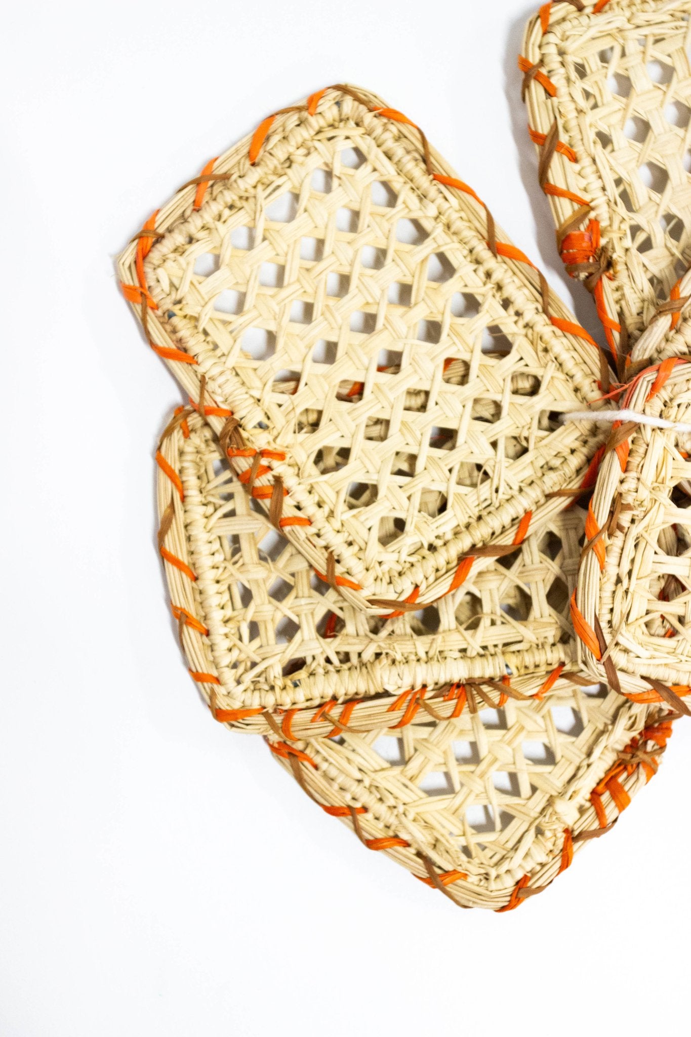Orange Oval Rattan Coaster - CHYATEE