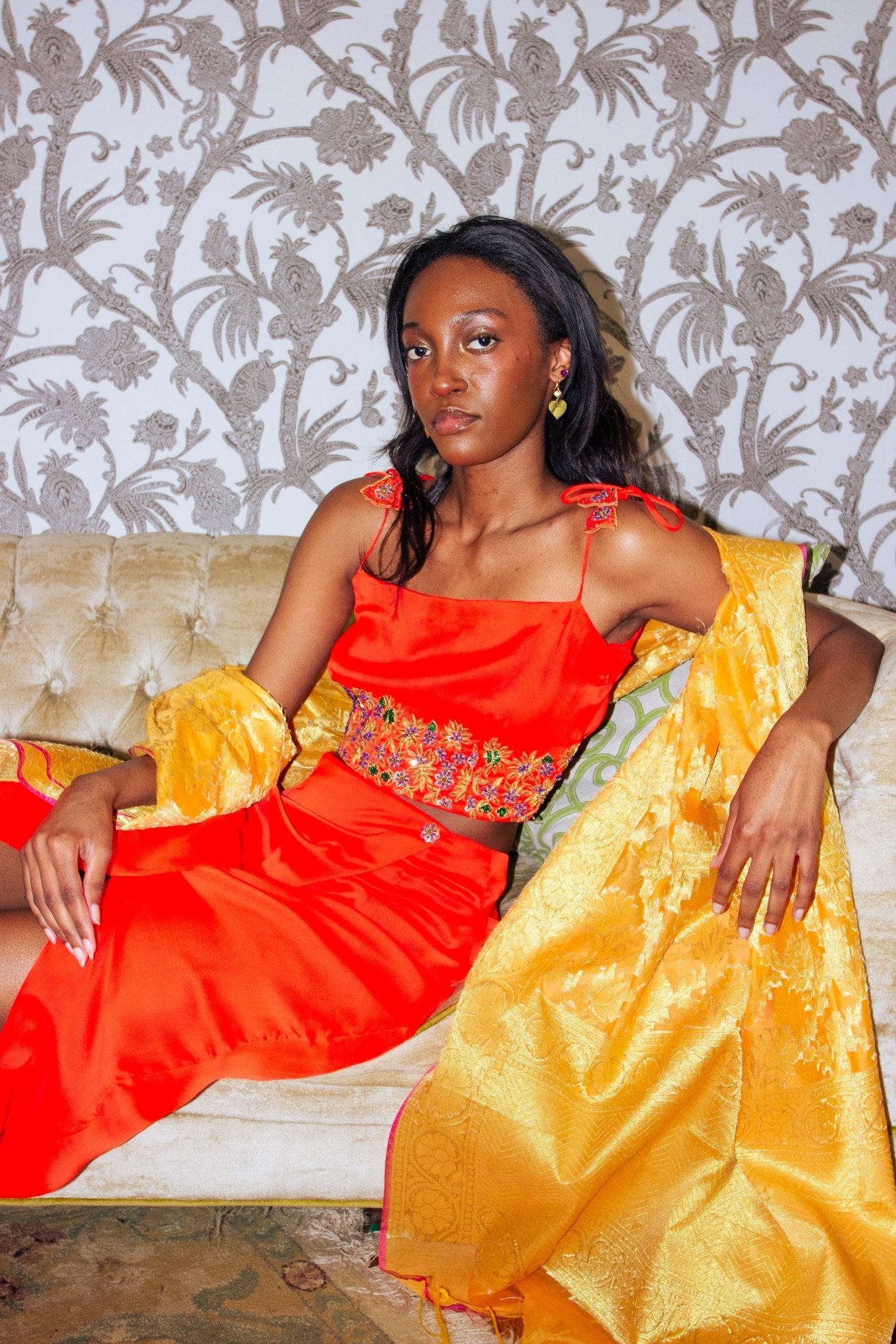 Saffron Fields Slit Skirt - CHYATEE